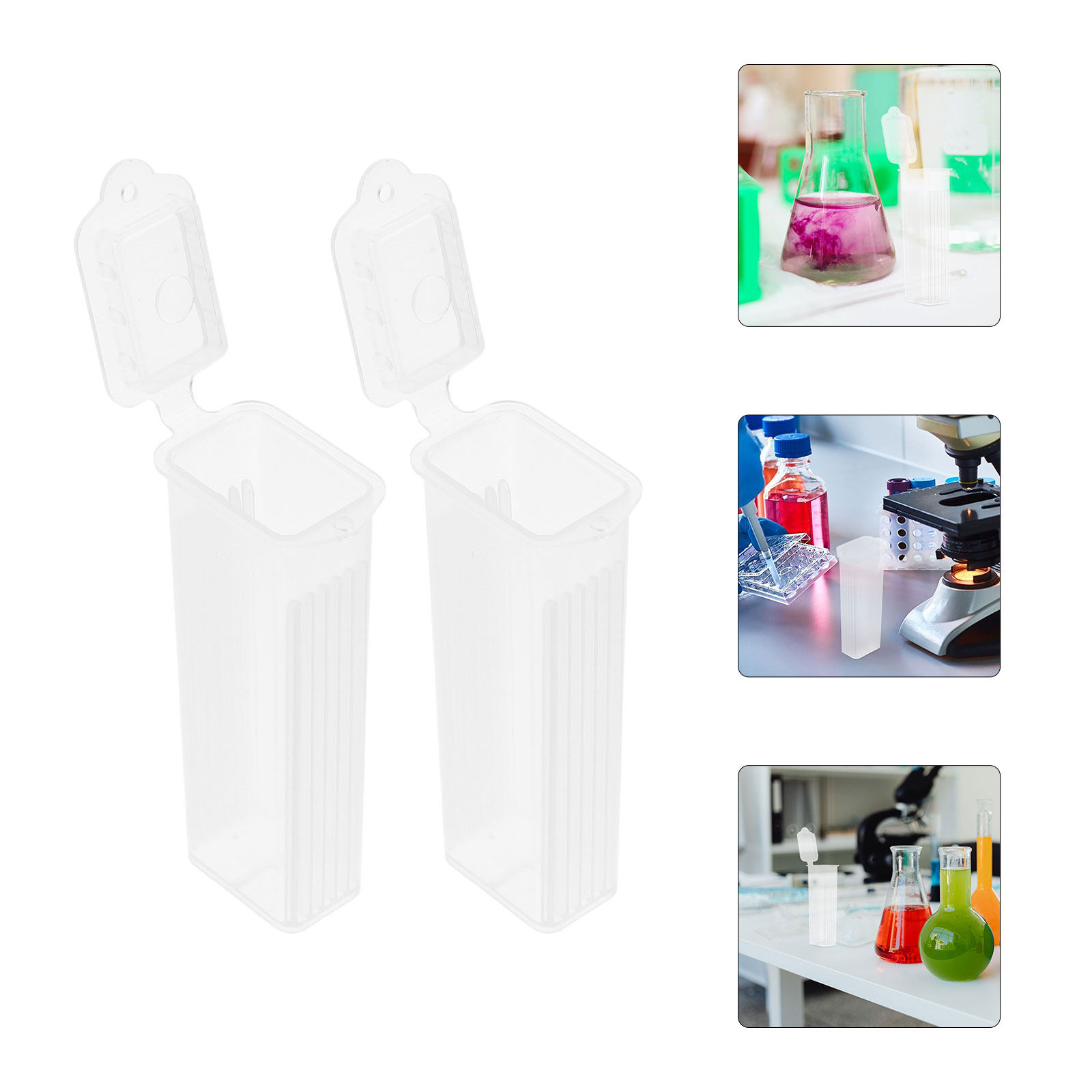 Pathology Slide Storage - 10개입 병리학 슬라이드 보관함 플라스틱 염색병