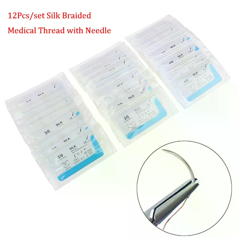 Medical Lab Kit - 12PCS 실크 치과 봉합사 키트 의료