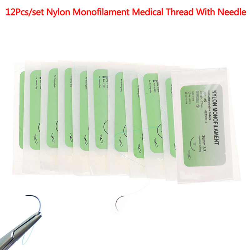 나일론 모노필라멘트 봉합사 키트 12개 의료용 바늘 연 - Medical Lab Kit 리뷰 및 가격